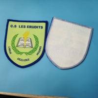 Écussons tissés personnalisés de haute qualité, en chenille 3D, thermocollants ou à coudre, écologiques, pour vêtements, chapeaux, uniformes universitaires, vente en gros