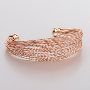 Pulsera Abrible de Acero Inoxidable con Alambre Trenzado Estilo Europeo Americano, 20MM, Oro Rosa, Joyería Unisex - Product Image 4