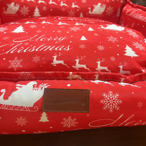 Suministros para mascotas Impresión roja personalizada Sofá cama para mascotas Cubierta extraíble de lujo de Navidad para perros Sofá cama - Product Image 4