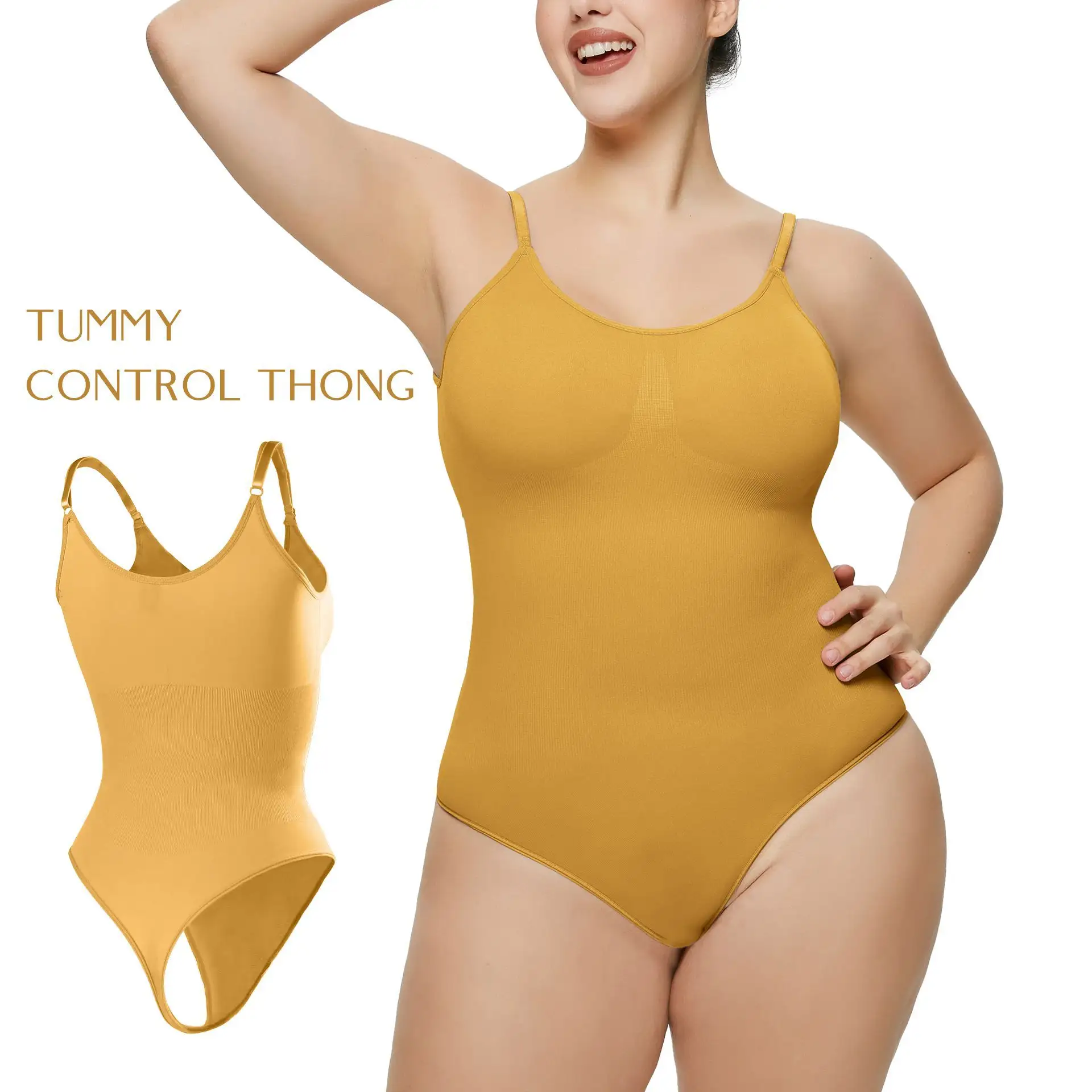 Kadınlar için zayıflama Bodysuits Shapewear üstleri karın kontrol vücut şekillendirici spagetti kayışı tanga vücut şekillendirici