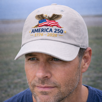 Casquette de baseball et T-shirt brodés vintage de haute qualité, thème patriotique Amérique 250e anniversaire 2026, États-Unis