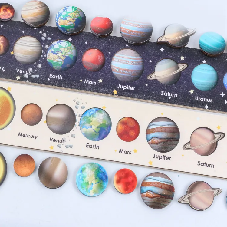 Kinder 3D-Puzzle Planet Galaxy Planet Spielzeug Solarsystem hölzernes Montessori-Spielzeug für die Erziehung