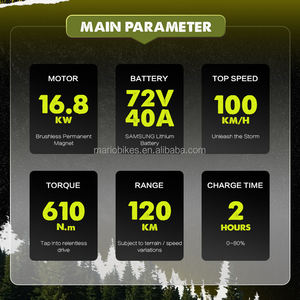 Motocross électrique tout-terrain Falcon <span class=keywords><strong>GT</strong></span> 16 8kw pour adultes 2025, 16800W, 100 km/h, cadre en alliage d'aluminium - Product Image 3