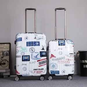 2020 new version Personalized luggage spinner wheels plastic suitcase Cute carton luggage