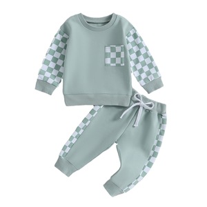 Conjunto de dos piezas para niños pequeños, sudadera con cuello redondo y cintura elástica, pantalones deportivos con cintura elástica, conjunto de dos piezas para otoño e invierno - Product Image 6