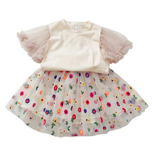 Vêtements décontractés pour bébés, vêtements formels pour enfants, robe en dentelle arc-en-ciel pour filles avec un design adorable, vente en gros - Product Image 1