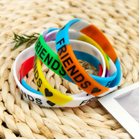 Bracelet en silicone personnalisable « Meilleurs amis pour toujours », bijoux promotionnels sportifs avec logo pour cadeau et bracelet de poignet