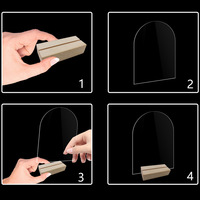 Plaques de numéros de table de mariage transparentes en forme d'arche avec base en bois DIY pour signalisation de place de banquet