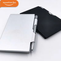 Personalisiertes Loseblatt-Hardcover-Notizbuch aus Metall Premium Aluminiumlegierung-Einband 50 Blatt Wasserfest Tragbares Geschenkset