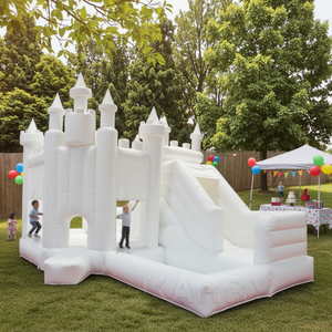 Toddler Wedding White Bounce House 3 en 1 château gonflable décoratif château de saut blanc gonflables pour les fêtes - Product Image 1