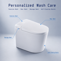 WC intelligent compact Smart Mini Egg avec bidet intégré, chasse d'eau automatique, siège chauffant et télécommande