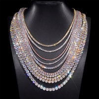 Chaîne en argent S925 RINNTIN SMN Hip Hop 2 mm 3 mm 4 mm GRA VVS Moissanite, chaîne tennis en moissanite glacée pour hommes et femmes
