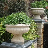 Pot de fleur GRC de haute qualité pour décor de jardin Usine directe en béton garanti Jardinière de fleurs de jardin extérieur