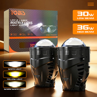 YOBIS Lentille de projecteur Bi-LED 3 pouces Super Lumineuse 30W 3000K-6500K, sans pertes de puissance, double faisceau haut-bas, phares LED