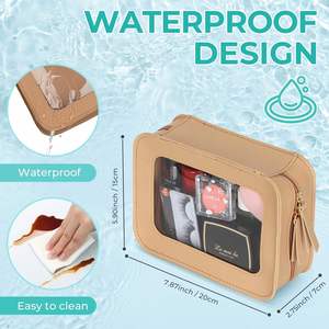 <b>Clear</b> Makeup Cosmetic Organizer Case Travel <b>Toiletry</b> <b>Bag</b> <b>Clear</b> Cosmetic <b>Bag</b> with Zipper Make up <b>Bag</b> for Women - Product Image 6