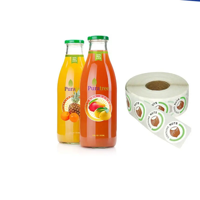 Hot sale custom design your logo print beverage bottle juice label sticker for bottles