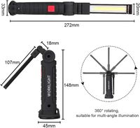 Lampe de travail LED portable et pliable KZK, magnétique, COB, projecteur d'entretien, rechargeable, étanche, lampe de camping, lampe de secours
