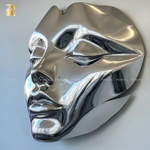 Arte astratta moderna in acciaio inox decorativo 3D <span class=keywords><strong>donna</strong></span> volto scultura parete statua - Product Image 6