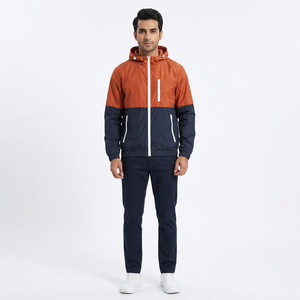 <b>Men's</b> Standard Thickness Windproof <b>Canvas</b> Stand Collar Hooded Packable Autumn Outdoor Vintage Windbreaker <b>Jacket</b> OEM Custom - Product Image 1