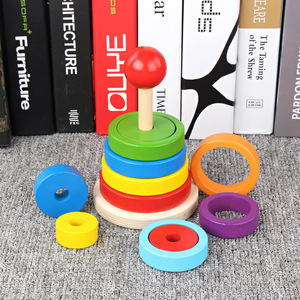 Rainbow <strong>Stacker</strong> Toys <strong>Wooden</strong> <strong>Ring</strong> Educational Toy Kids Stacking Blocks <strong>Wooden</strong> Rainbow Stacking <strong>Rings</strong> Toddler Stacking Toys - Product Image 5