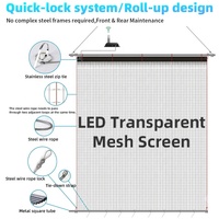 Écran LED transparent souple P15 P20 ultra léger suspendu pour exposition, centre commercial, atrium, écran LED en maille flexible pliable