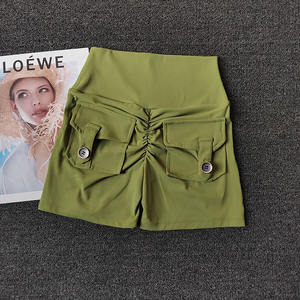 Leggings courts de yoga pour le fitness et le cyclisme, couleur unie, sexy, doux, serré, taille haute, entraînement complet, athlétique - Product Image 3