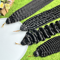 Extensions de cheveux humains tressées au crochet pré-bouclées, 100g, effet plume, raides, bouclées, ondulées profondes, très demandées