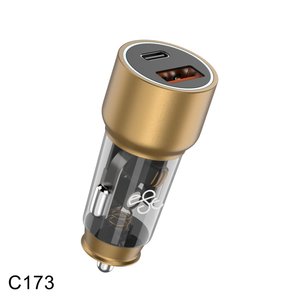 <span class=keywords><strong>Cargador</strong></span> de Coche USB de Doble Puerto PD y QC3.0 de Alta Calidad, Carga Rápida, Diseño Transparente, Adaptador para iPhone y Samsung - Product Image 3