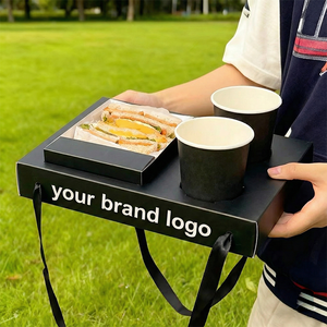 Bandeja para Llevar de 2 Compartimentos con Logotipo Personalizado para Sándwiches y Café, Portavasos Integrado para Cafeterías y Restaurantes - Product Image 2