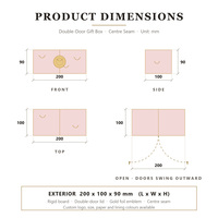 OEM Kundenspezifische Logo-Pink-Doppeltürbox mit Goldfolien-Emblem und gemustertem Karton für kostenlose Muster und Großhandelsbestellungen