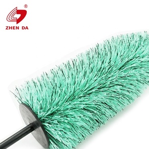 18 pouces vert doux PP poils <span class=keywords><strong>voiture</strong></span> détail roue pneu moyeu nettoyage détail lavage produits voitures laveuse soin jante pneu brosses - Product Image 2
