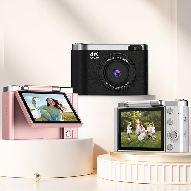 AC200 4K Digital Camera 64MP Camera for Photography 2.8inch 180 Degree Flip Screen 8X Vlogging Camera Portable Kids CCD Camera