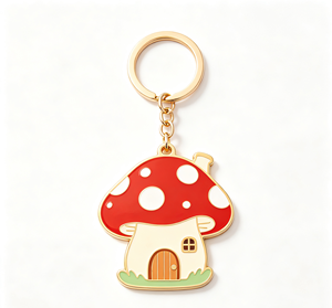 Custom Mushroom Soft Enamel Metal <b>Keychain</b> Zinc Alloy Key Ring <b>Anime</b> Cartoon Pendant for Gift and Promotion - Product Image 2