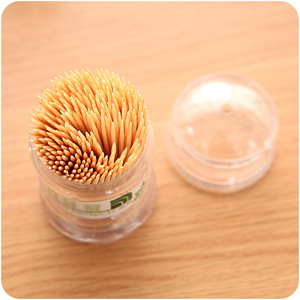 Bamboo Toothpicks With Holder 7-8Cm Portable Disposable Double-Ended For Home Hotel Use 100-200 Pieces Per Pack - Product Image 2