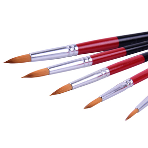 Set di 5 <span class=keywords><strong>Pennelli</strong></span> <span class=keywords><strong>per</strong></span> Pittura al Miglior Prezzo, Manico in Legno Nero e Rosso, Setole in Nylon, Materiali Artistici, <span class=keywords><strong>Pennelli</strong></span> <span class=keywords><strong>per</strong></span> Pittura a Olio - Product Image 5
