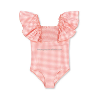 Vente en gros Bikini personnalisé pour filles avec bretelles à volants en polyester recyclé tissu extensible soleils Uv50 + rayons ensemble de bikini à volants