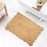 Vente en gros de tapis en jute naturel festonné Boho tressé à la main, personnalisable dans n'importe quelle taille et forme, produit en vrac