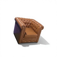 Canapé Chesterfield sur mesure de luxe haut de gamme en cuir véritable, design industriel européen italien, vente en gros