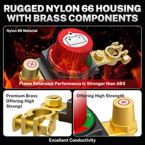 Interruttore di Disconnessione <span class=keywords><strong>Batteria</strong></span> <span class=keywords><strong>Auto</strong></span> 300A, Protezione IP66, Protezione da Accensione, Interruttore di Spegnimento/Taglio <span class=keywords><strong>Batteria</strong></span> 12V-48V per <span class=keywords><strong>Auto</strong></span>, Camper, Camion, Barca - Product Image 3