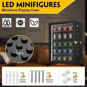 Vitrina para Minifiguras, Caja de Exhibición para Coleccionables, Exhibidor de Pared para Figuras, Vitrina con Puerta Antipolvo con Cerradura - Product Image 5
