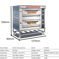 Vente directe d'usine 220V 2 ponts four à gaz boulangerie professionnel four à pain commercial avec panneau de commande