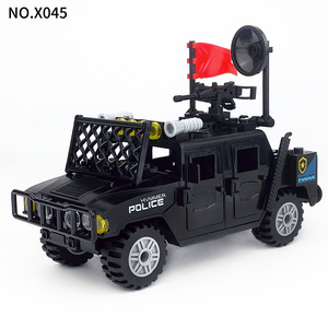 Jouets <span class=keywords><strong>de</strong></span> construction à petites particules pour enfants, modèle X045, Véhicule anti-explosion Wolf Tooth, pour l'assemblage transfrontalier, Hanmat <span class=keywords><strong>Police</strong></span> - Product Image 4