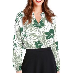 Femmes à manches longues dames décontracté boutonné revers hauts Blouse polynésien traditionnel Tribal <span class=keywords><strong>tatouage</strong></span> imprimer confortable chemise Streetwear - Product Image 3