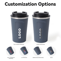 Tasse à café en acier inoxydable de 380 ml, double paroi, isolée sous vide, avec affichage intelligent de la température, pour le bureau et les voyages, vente en gros