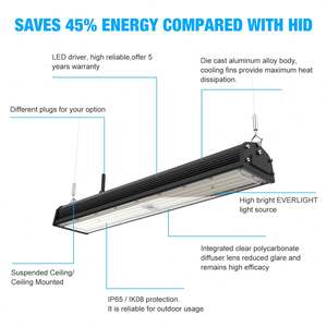 Luminaria Lineal High Bay de 150 LPW-185 LPW, Clasificación IP65, 100W-240W, Garantía de 5 Años, Aleación de Aluminio, 6000K, Luz Diurna, Regulable - Product Image 4