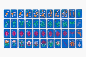 Blue Acrylic <b>Mahjong</b> <b>Set</b> Colorful Dragonfly Floral Pattern Portable Game Tiles for Home Entertainment - Product Image 1