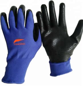 قذيفة البوليستر U3 ذات نوعية جيدة مع قفازات العمل الرخيصة المغلفة النتريل السلس - Product Image 1