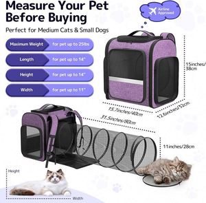 Free Sample <b>Cat</b> Carrier <b>Backpacks</b> Expandable Breathable Mesh Pet Carrier <b>Backpack</b> for <b>Cats</b> Small Dogs Puppies Up to 25 Lbs - Product Image 3