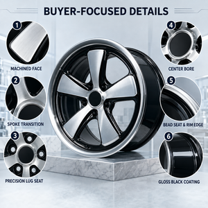 Jantes en alliage forgé légères 16-19 pouces 5x130 5x108 à cinq branches usinées pour Porsche 911 <span class=keywords><strong>Volvo</strong></span> S60 Sport Performance OEM - Product Image 3