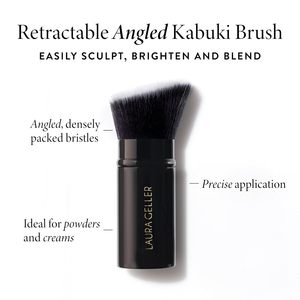 Laura geller แปรง Kabuki สอง-N-Bronze 2-in-1พับเก็บได้แปรงแต่งหน้าเดี่ยวสีบรอนซ์กุหลาบ